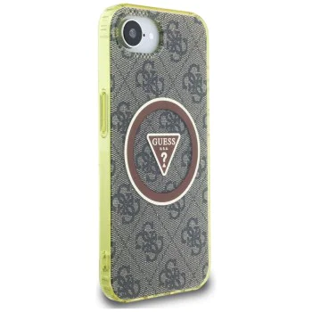 Guess - IML Metal Glitter 4G Circle Triangle MagSafe (GUHMPSE4HG4PRTGW) - iPhone 16e - Кафяв