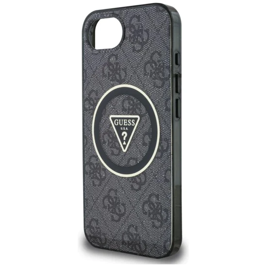 Guess - IML Metal Glitter 4G Circle Triangle MagSafe (GUHMPSE4HG4PRTGK) - iPhone 16e - Черен