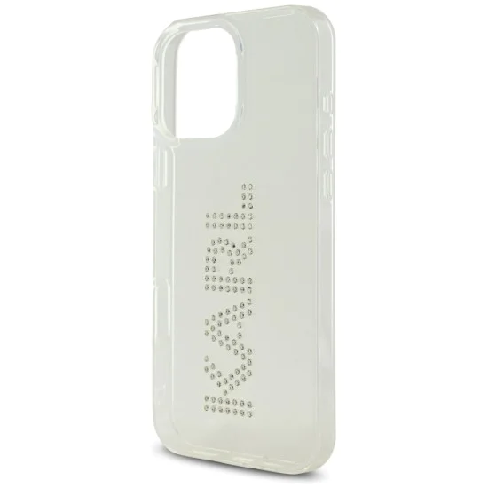 Калъф за iPhone 16 Pro – Карл Лагерфелд – IML Rhinestones (KLHCP16LHKLSTDCT) – Прозрачно лого