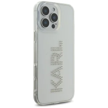Калъф за iPhone 16 Pro – Карл Лагерфелд – IML Rhinestones (KLHCP16LHKLSTDCT) – Прозрачно лого