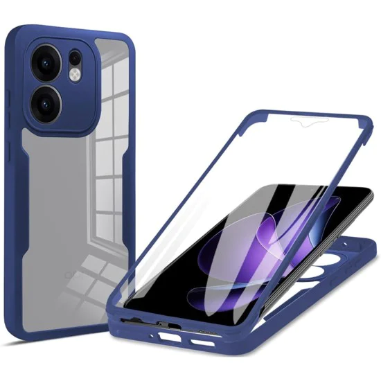 Калъф за Oppo Reno13 F 4G / Reno13 F 5G / Reno13 FS 5G - ColorVerse 360 ​​Series + Screen Protector - Син