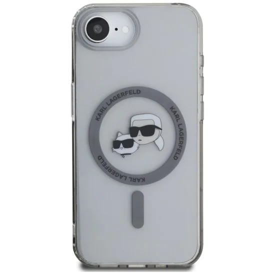 Калъф за iPhone 16e – Карл Лагерфелд – IML MagSafe (KLHMPSE4HLSKCK) – Метална глава Karl&Choupette