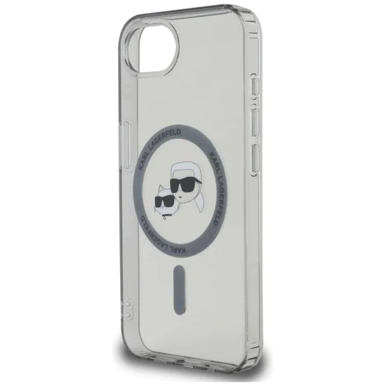 Калъф за iPhone 16e – Карл Лагерфелд – IML MagSafe (KLHMPSE4HLSKCK) – Метална глава Karl&Choupette