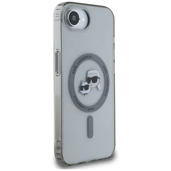 Калъф за iPhone 16e – Карл Лагерфелд – IML MagSafe (KLHMPSE4HLSKCK) – Метална глава Karl&Choupette