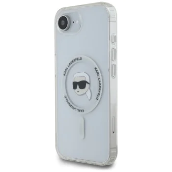 Калъф за iPhone 16e – Карл Лагерфелд – IML MagSafe (KLHMPSE4HLSKIH) – Бяла глава на Карл
