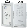 Калъф за iPhone 16e – Карл Лагерфелд – IML MagSafe (KLHMPSE4HLSKCH) – Бяла метална глава Karl&Choupette