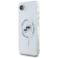 Калъф за iPhone 16e – Карл Лагерфелд – IML MagSafe (KLHMPSE4HLSKCH) – Бяла метална глава Karl&Choupette