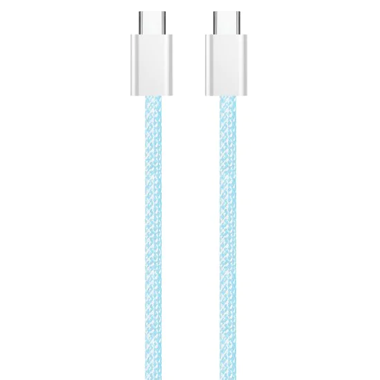 Кабел за данни (CW-CBPDCC061-BL) - ColorWay - за MacBook Pro, Type-C към Type-C, PD Fast Charging 60W, 3A, Найлон, 1 м - Син