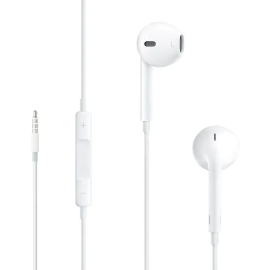 Слушалки с кабел с микрофон и 3,5 мм жак - Apple A1472 (MNHF2ZM/A) - бели (блистерна опаковка)