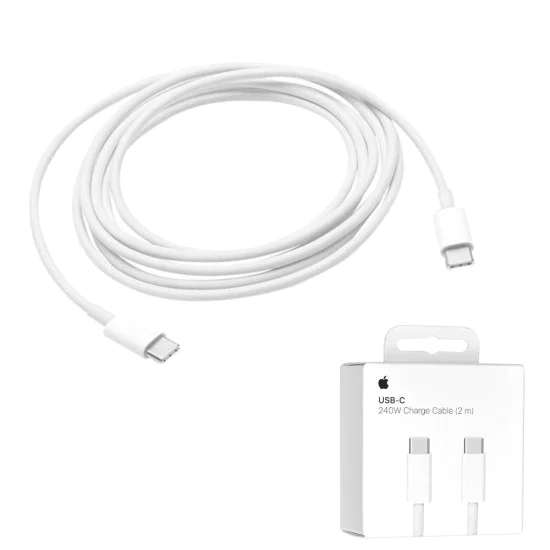 USB-C към USB-C кабел за данни, 2 м, 240 W - Apple A2794 (MU2G3ZM/A) - бял