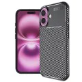 Калъф за iPhone 16 Plus - CarbonFiber - Черен