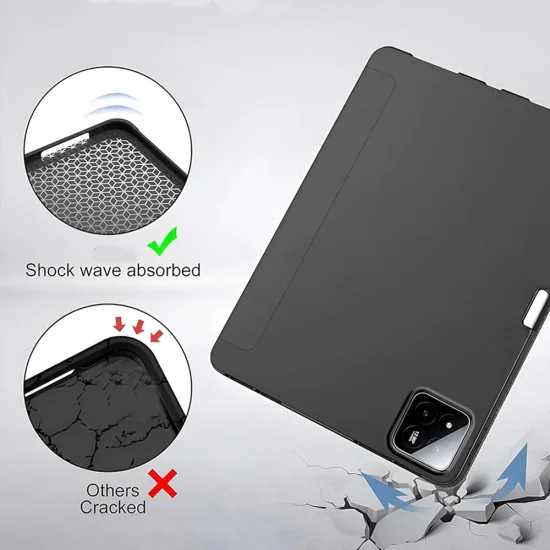 Techsuit - Flex Trifold (с държач за молив) - Xiaomi Pad 7 / 7 Pro - черен