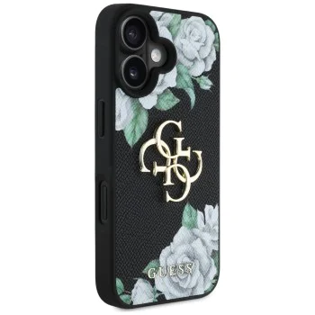 Guess - Hardcase 4G Grained Roses Big Logo (GUHCP16SPGROP4MK) - iPhone 16 - Черен