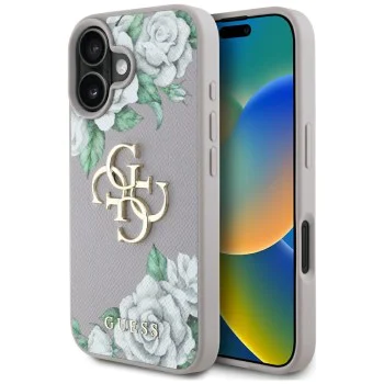 Guess - Hardcase 4G Grained Roses Big Logo (GUHCP16SPGROP4MU) - iPhone 16 - Лилав