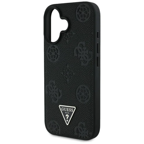 Guess - Peony Grained Hot Stamp Triangle MagSafe (GUHMP16SPGBTMK) - iPhone 16 - Черен