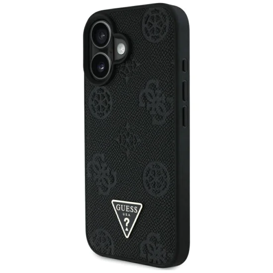 Guess - Peony Grained Hot Stamp Triangle MagSafe (GUHMP16SPGBTMK) - iPhone 16 - Черен