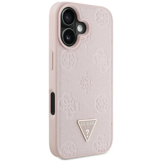 Guess - Peony Grained Hot Stamp Triangle MagSafe (GUHMP16SPGBTMP) - iPhone 16 - Розов