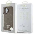 Guess - Peony Grained Hot Stamp Triangle MagSafe (GUHMP16SPGBTMW) - iPhone 16 - Кафяв