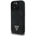 Guess - Peony Grained Hot Stamp Triangle MagSafe (GUHMP16LPGBTMK) - iPhone 16 Pro - черен