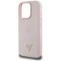 Guess - Peony Grained Hot Stamp Triangle MagSafe (GUHMP16LPGBTMP) - iPhone 16 Pro - Розов