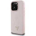 Guess - Peony Grained Hot Stamp Triangle MagSafe (GUHMP16LPGBTMP) - iPhone 16 Pro - Розов