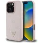 Guess - Peony Grained Hot Stamp Triangle MagSafe (GUHMP16LPGBTMP) - iPhone 16 Pro - Розов