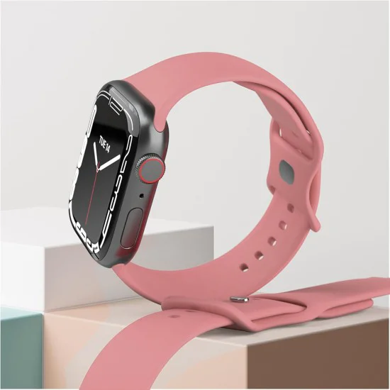 Techsuit - Каишка за часовник (W031) - Apple Watch 1/2/3/4/5/6/7/8/9/10/SE/SE 2 (38/40/41/42 мм) - Розов