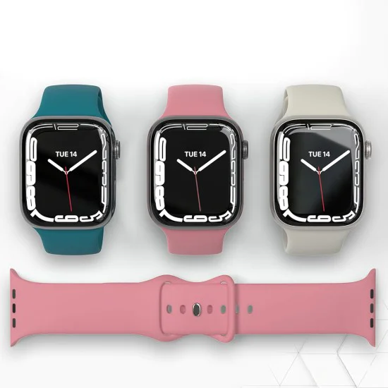 Techsuit - Каишка за часовник (W031) - Apple Watch 1/2/3/4/5/6/7/8/9/10/SE/SE 2 (38/40/41/42 мм) - Розов