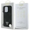 Guess - Peony Grained Hot Stamp Triangle MagSafe (GUHMP16XPGBTMK) - iPhone 16 Pro Max - черен