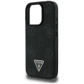Guess - Peony Grained Hot Stamp Triangle MagSafe (GUHMP16XPGBTMK) - iPhone 16 Pro Max - черен