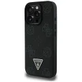 Guess - Peony Grained Hot Stamp Triangle MagSafe (GUHMP16XPGBTMK) - iPhone 16 Pro Max - черен