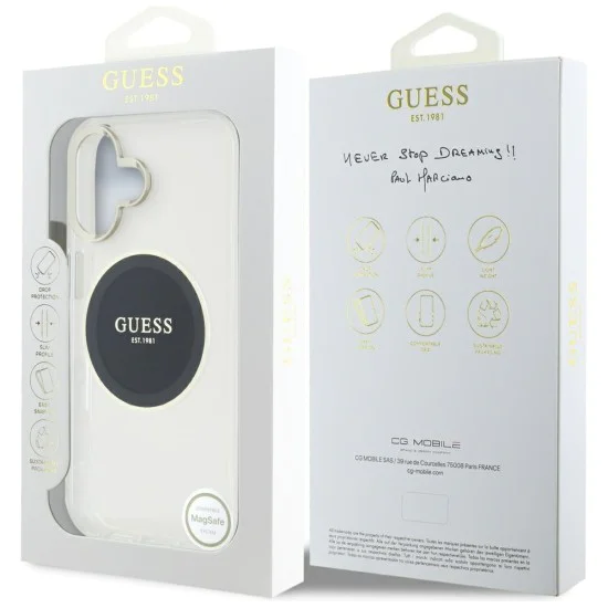 Guess - IML Metal Coloured Circle MagSafe (GUHMP16SHTDRCEDK) - iPhone 16 - Черен