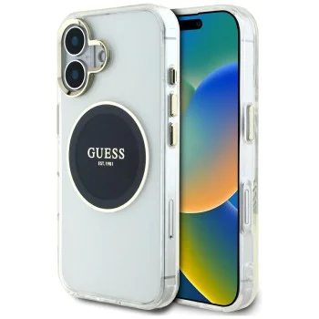 Guess - IML Metal Coloured Circle MagSafe (GUHMP16SHTDRCEDK) - iPhone 16 - Черен