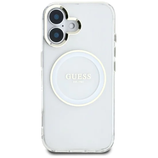 Guess - IML Metal Coloured Circle MagSafe (GUHMP16SHTDRCEDH) - iPhone 16 - Бял