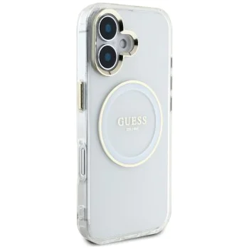 Guess - IML Metal Coloured Circle MagSafe (GUHMP16SHTDRCEDH) - iPhone 16 - Бял