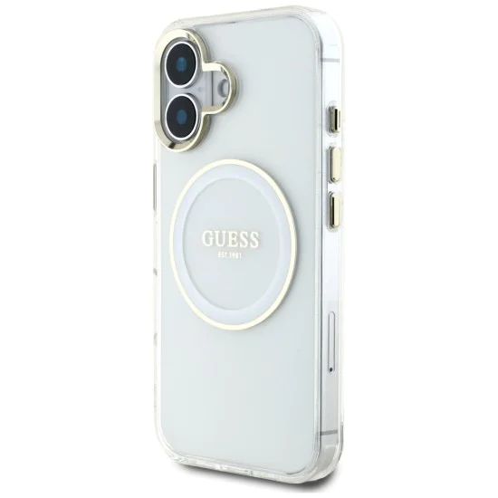 Guess - IML Metal Coloured Circle MagSafe (GUHMP16SHTDRCEDH) - iPhone 16 - Бял