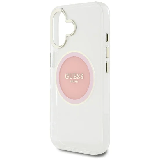 Guess - IML Metal Coloured Circle MagSafe (GUHMP16SHTDRCEDP) - iPhone 16 - Розов