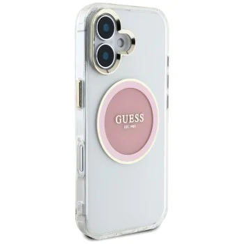 Guess - IML Metal Coloured Circle MagSafe (GUHMP16SHTDRCEDP) - iPhone 16 - Розов