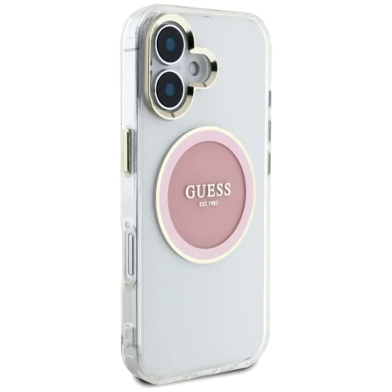 Guess - IML Metal Coloured Circle MagSafe (GUHMP16SHTDRCEDP) - iPhone 16 - Розов