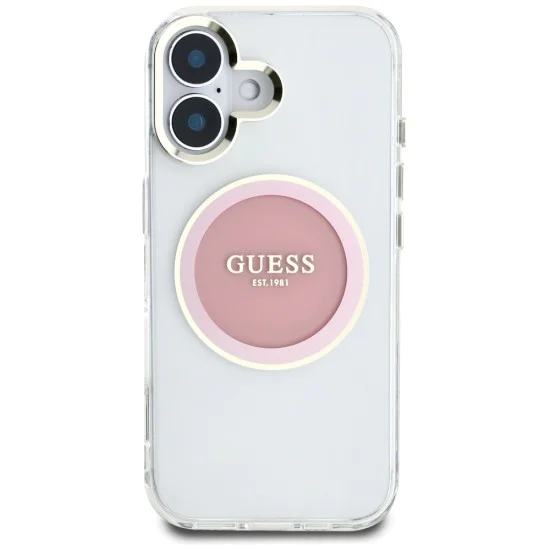 Guess - IML Metal Coloured Circle MagSafe (GUHMP16SHTDRCEDP) - iPhone 16 - Розов
