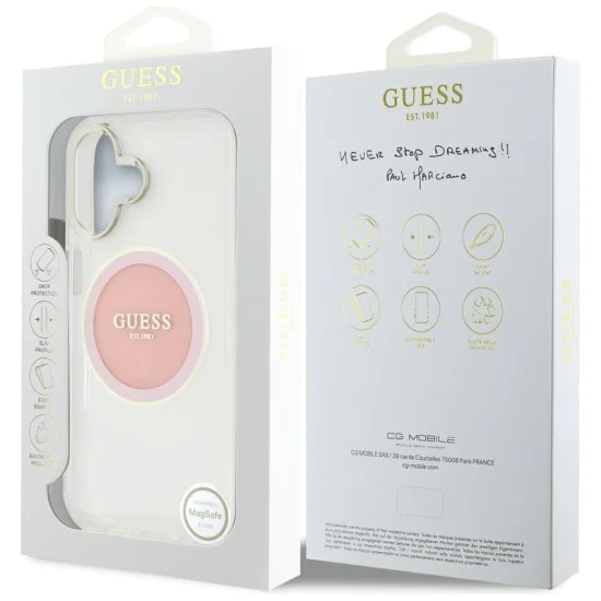 Guess - IML Metal Coloured Circle MagSafe (GUHMP16SHTDRCEDP) - iPhone 16 - Розов