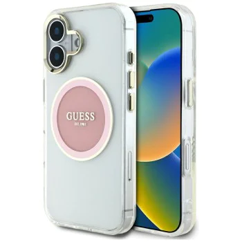 Guess - IML Metal Coloured Circle MagSafe (GUHMP16SHTDRCEDP) - iPhone 16 - Розов