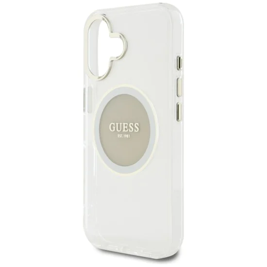 Guess - IML Metal Coloured Circle MagSafe (GUHMP16SHTDRCEDG) - iPhone 16 - Сив