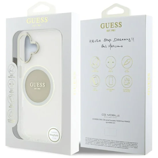 Guess - IML Metal Coloured Circle MagSafe (GUHMP16SHTDRCEDG) - iPhone 16 - Сив