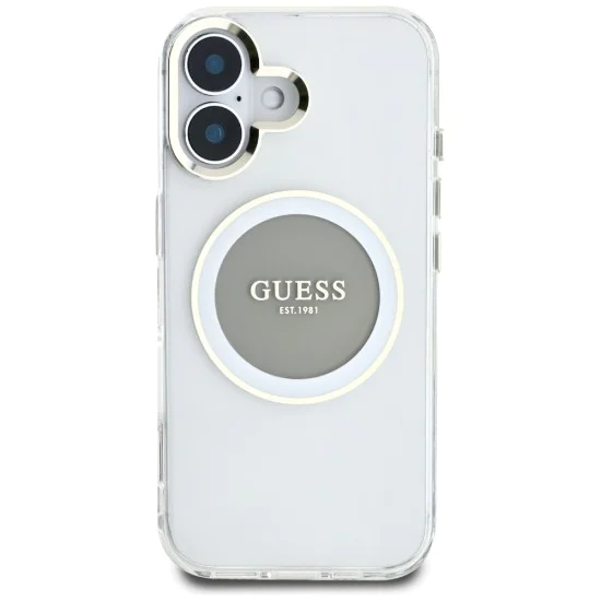Guess - IML Metal Coloured Circle MagSafe (GUHMP16SHTDRCEDG) - iPhone 16 - Сив