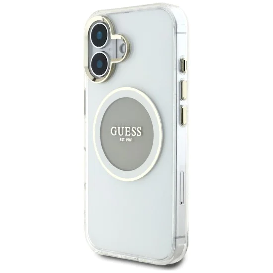 Guess - IML Metal Coloured Circle MagSafe (GUHMP16SHTDRCEDG) - iPhone 16 - Сив