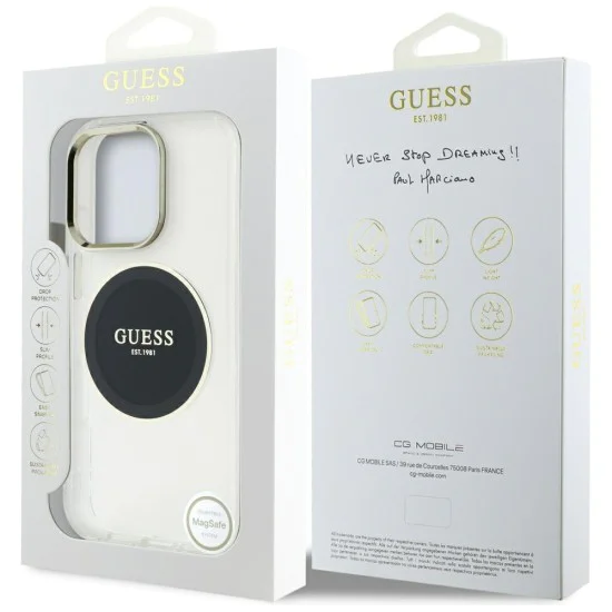 Guess - IML Metal Coloured Circle MagSafe (GUHMP16LHTDRCEDK) - iPhone 16 Pro - Черен