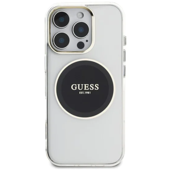 Guess - IML Metal Coloured Circle MagSafe (GUHMP16LHTDRCEDK) - iPhone 16 Pro - Черен