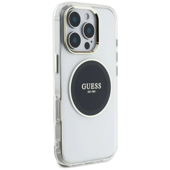 Guess - IML Metal Coloured Circle MagSafe (GUHMP16LHTDRCEDK) - iPhone 16 Pro - Черен