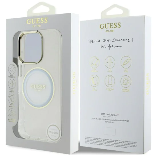 Guess - IML Metal Coloured Circle MagSafe (GUHMP16LHTDRCEDH) - iPhone 16 Pro - Бял